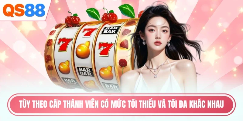 Tùy theo cấp thành viên có mức tối thiểu và tối đa khác nhau